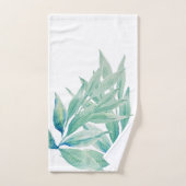 Moderne Abstrakte Pflanze im blauen Ozean Wasserfa Badhandtuch Set (Handtuch)