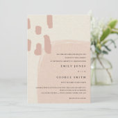 MODERNE, ABSTRAKTE PINK BLUSH WEDD INVITE DANKESKARTE (Stehend Vorderseite)