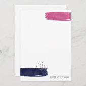 Moderne Abstrakte Pinselstriche Papier-Flachkarte Mitteilungskarte (Vorne/Hinten)