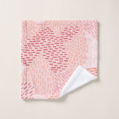 Moderne Abstrakte Pinselstriche, Pfirsiche, Rosa Badhandtuch Set (Waschlappen)
