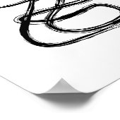 Moderne Abstrakte Pinselstriche Steak Line Kunst Poster (Ecke)