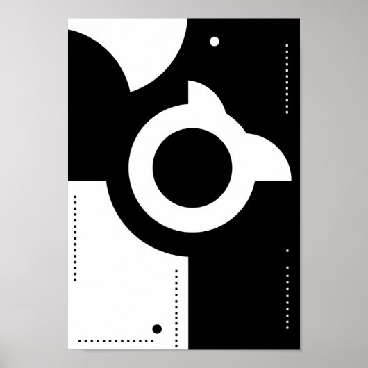Moderne abstrakte Poster Schwarz-Weiß (Vorne)