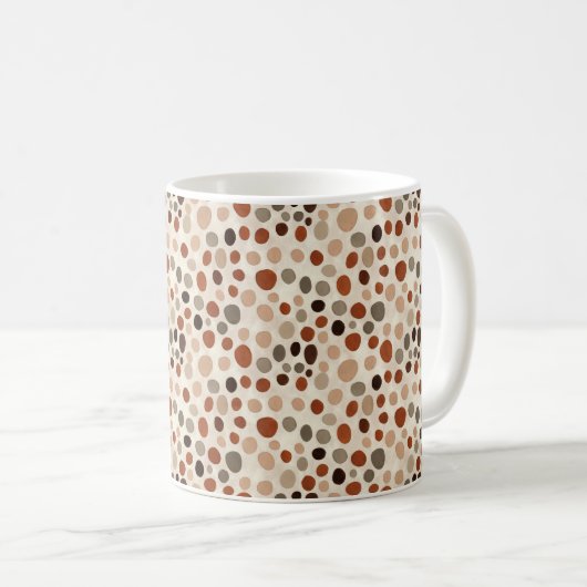 Moderne abstrakte Punkte-Muster-Tasse Kaffeetasse (VorderseiteRechts)