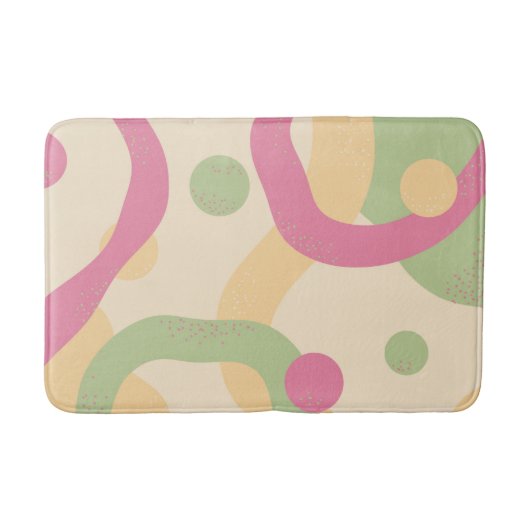 Moderne Abstrakte Punkte und Linien farbenfroh Badematte (Vorderseite)