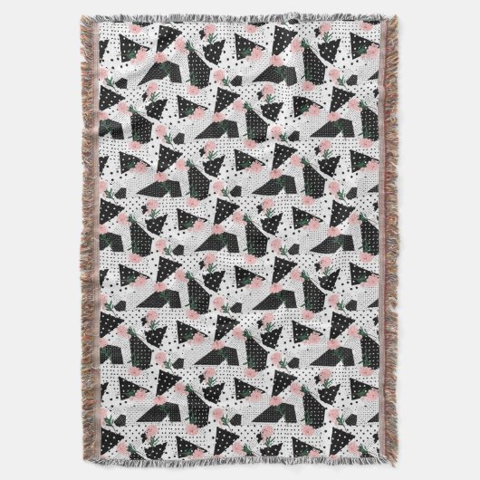 Moderne Abstrakte Punkte und rosa Blume Decke (Vorderseite Vertikal)