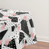 Moderne Abstrakte Punkte und rosa Blume Tischdecke (Beispiel)