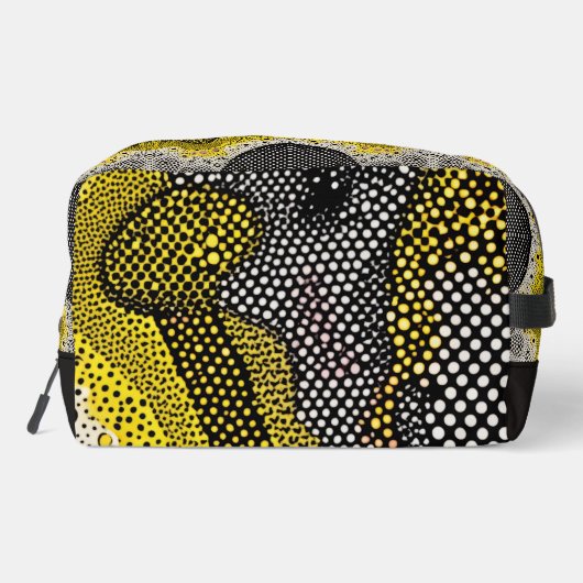 Moderne Abstrakte Punktstruktur Waschbeutel (Rückseite)