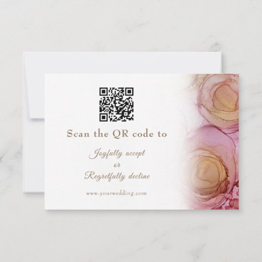 Moderne Abstrakte QR-Code-Hochzeit-RSVP-Karte RSVP Karte (Rückseite)
