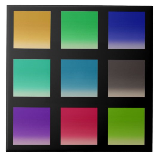 Moderne abstrakte Quadrate Muster Fliese (Vorderseite)