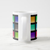 Moderne abstrakte Quadrate Muster Jumbo-Tasse (Rückseite)