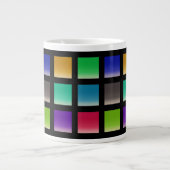 Moderne abstrakte Quadrate Muster Jumbo-Tasse (Vorderseite)
