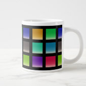 Moderne abstrakte Quadrate Muster Jumbo-Tasse (Rechts)