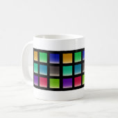 Moderne abstrakte Quadrate Muster Kaffeetasse (Vorderseite Links)