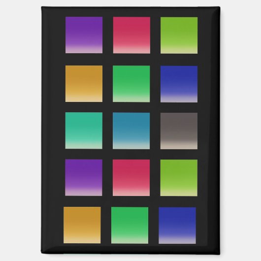 Moderne abstrakte Quadrate Muster Magnet (Vorderseite)