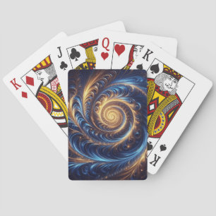 Moderne abstrakte Raum königsblaue und goldene Wir Spielkarten