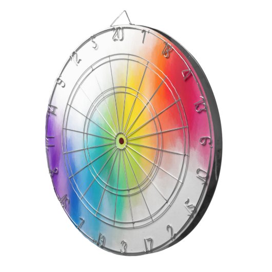Moderne Abstrakte Regenbogenfarben Dartscheibe (Vorderseite rechts)