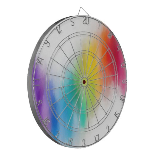 Moderne Abstrakte Regenbogenfarben Dartscheibe (Vorderseite Links)