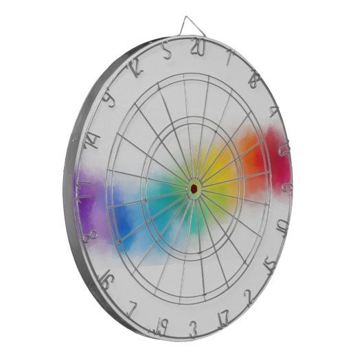 Moderne Abstrakte Regenbogenfarben-Vorlage Dartscheibe (Vorderseite Links)