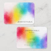 Moderne Abstrakte Regenbogenfarben Vorlage Elegant Visitenkarte (Vorne/Hinten)