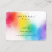 Moderne Abstrakte Regenbogenfarben Vorlage Elegant Visitenkarte (Rückseite)