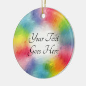 Moderne Abstrakte Regenbogenfarben Vorlage Script Keramik Ornament (Links)
