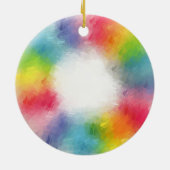 Moderne Abstrakte Regenbogenfarben Vorlage Script Keramik Ornament (Hinten)