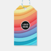 Moderne Abstrakte Regenbogenwellen mit Ihrem Logo Geschenkanhänger (Rückseite)