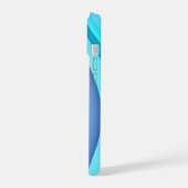 Moderne Abstrakte Regenbogenwellen mit Ihrem Logo iPhone 15 Hülle (Linke Seite)