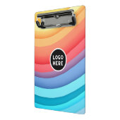Moderne Abstrakte Regenbogenwellen mit Ihrem Logo Mini Klemmbrett (Gewinkelt2)