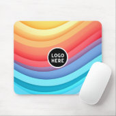 Moderne Abstrakte Regenbogenwellen mit Ihrem Logo Mousepad (Mit Mouse)