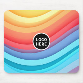 Moderne Abstrakte Regenbogenwellen mit Ihrem Logo Mousepad
