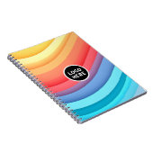 Moderne Abstrakte Regenbogenwellen mit Ihrem Logo Notizblock (Rechte Seite)