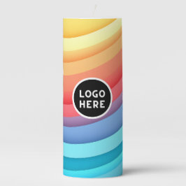 Moderne Abstrakte Regenbogenwellen mit Ihrem Logo Stumpenkerze