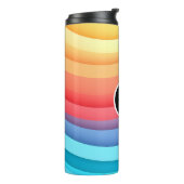 Moderne Abstrakte Regenbogenwellen mit Ihrem Logo Thermosbecher (Nach links gedreht)