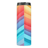 Moderne Abstrakte Regenbogenwellen mit Ihrem Logo Thermosbecher (Rückseite)