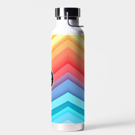 Moderne Abstrakte Regenbogenwellen mit Ihrem Logo Trinkflasche