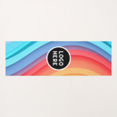 Moderne Abstrakte Regenbogenwellen mit Ihrem Logo Yogamatte (Rückseite (Horizontal))