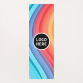 Moderne Abstrakte Regenbogenwellen mit Ihrem Logo Yogamatte (Rückseite)