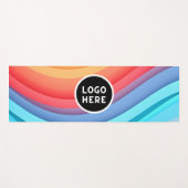 Moderne Abstrakte Regenbogenwellen mit Ihrem Logo Yogamatte (Vorderseite (Horizontal))