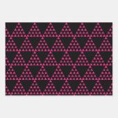 moderne abstrakte Retrogeometrie in Schwarz Geschenkpapier Set (Vorderseite)