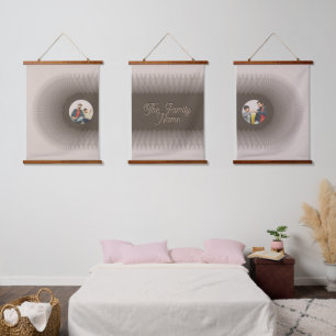 Moderne abstrakte Ripple Boho personalisiert Wandteppich Mit Holzrahmen