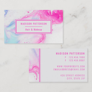 Moderne Abstrakte rosa Chic Trendy Niedlich Berufl Visitenkarte