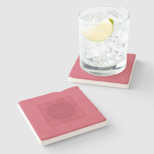 Moderne abstrakte rosa florale Chic Steinuntersetzer