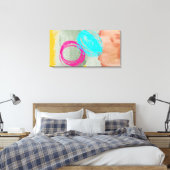 Moderne Abstrakte, rosa gekreppte Canvas drucken Leinwanddruck (Insitu (Schlafzimmer))
