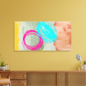 Moderne Abstrakte, rosa gekreppte Canvas drucken Leinwanddruck (Insitu (Wohnzimmer))