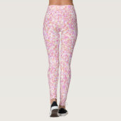 Moderne Abstrakte, rosa gelbe Flecken Leggings (Rückseite)