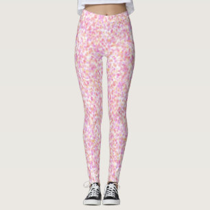 Moderne Abstrakte, rosa gelbe Flecken Leggings