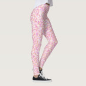 Moderne Abstrakte, rosa gelbe Flecken Leggings (Rechts)