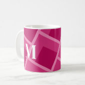moderne abstrakte rosa geometrische Mitte des Jahr Kaffeetasse (Vorderseite Links)