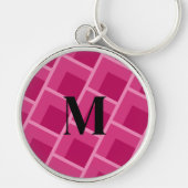 moderne abstrakte rosa geometrische Mitte des Jahr Schlüsselanhänger (Vorne)